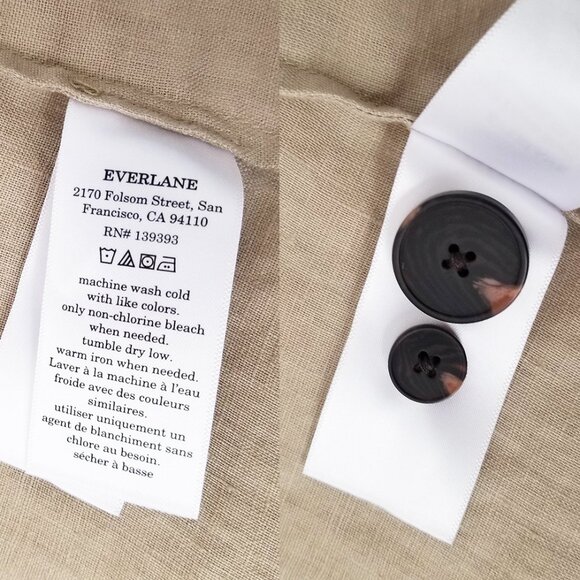 Everlane The Linen Double Breasted Blazer in Khaki Relaxed Fit Plus Size16 $198 - Picture 12 of 16